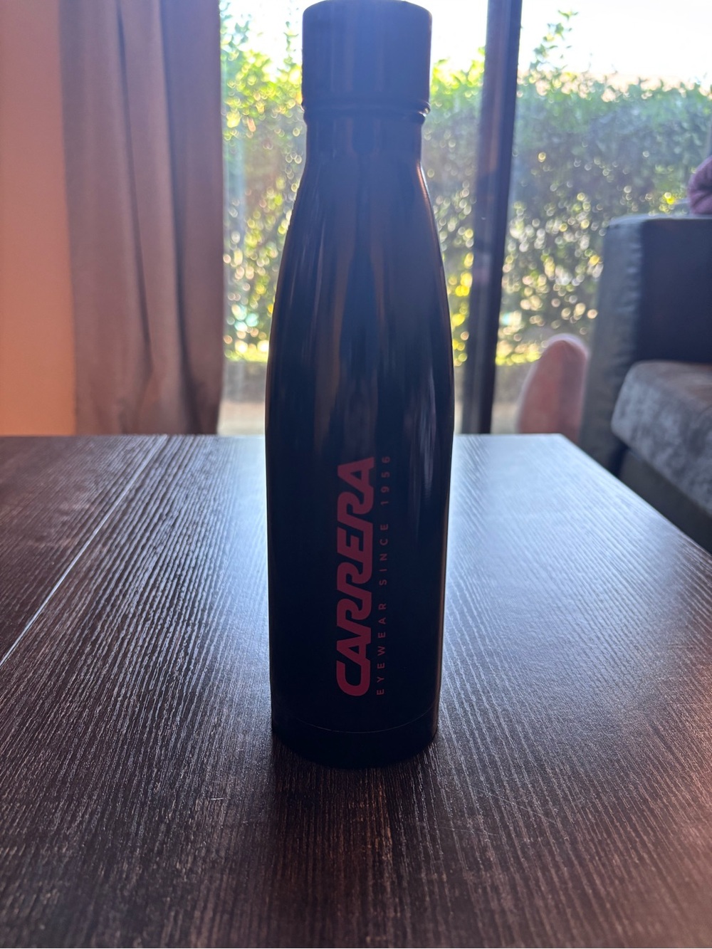 Carrera Black Bottle with Pink Logo